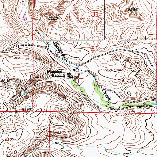 Topographic Map of Parson Draw, WY
