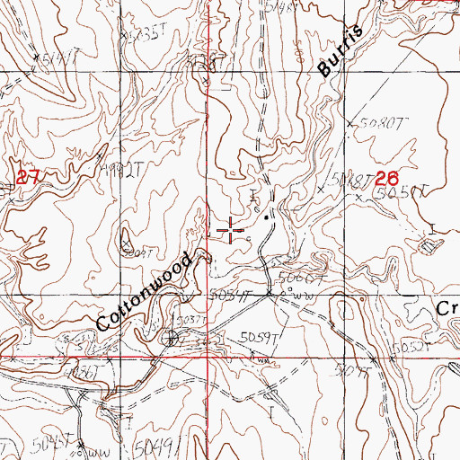 Topographic Map of Parsons Ranch, WY