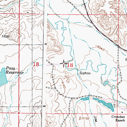 Topographic Map of Pass Creek, WY