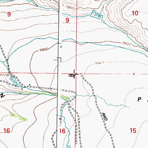 Topographic Map of Pass Creek Basin, WY