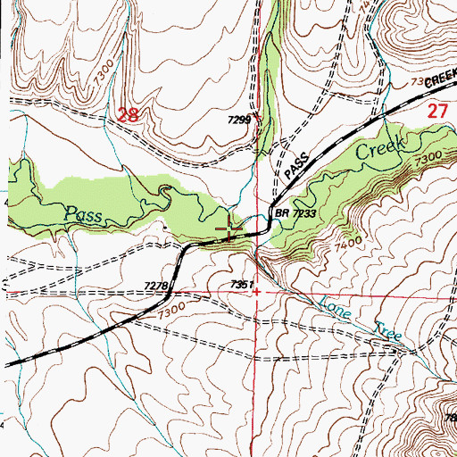 Topographic Map of Pass Creek Canyon, WY