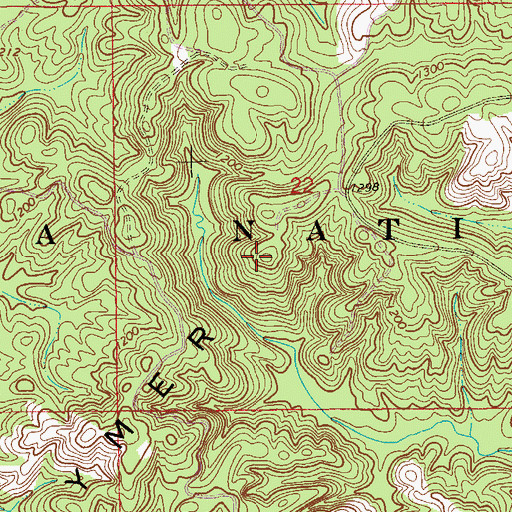 Topographic Map of Brymer Mountain, AL