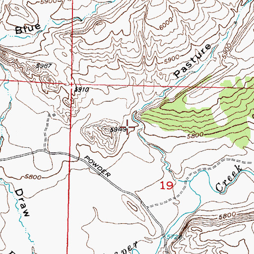 Topographic Map of Pasture Canyon, WY