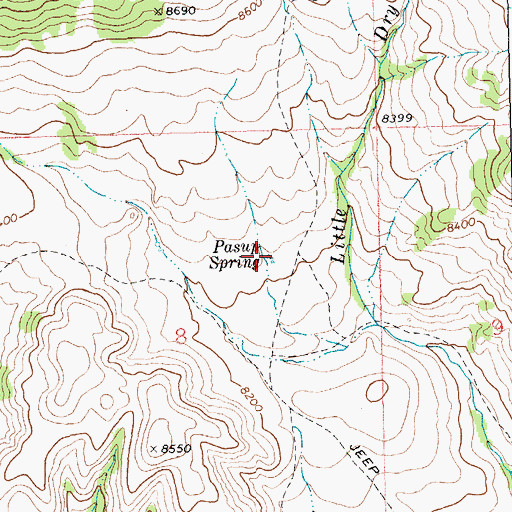 Topographic Map of Pasup Spring, WY