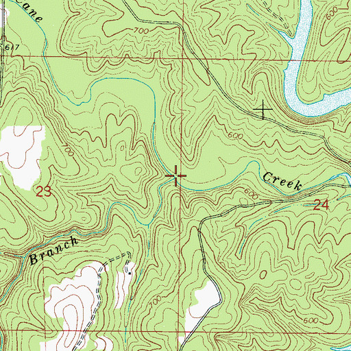 Topographic Map of Buck Branch, AL