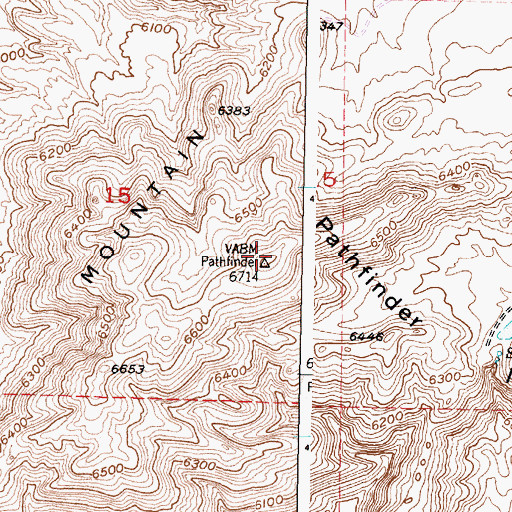 Topographic Map of Pathfinder Mountain, WY