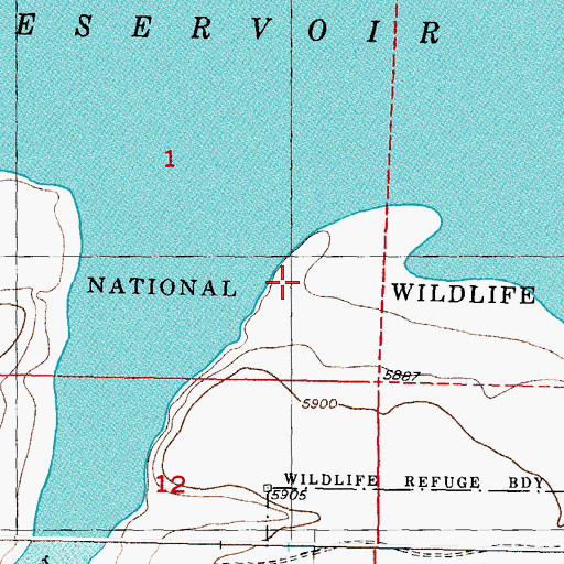 Topographic Map of Pathfinder National Wildlife Refuge, WY