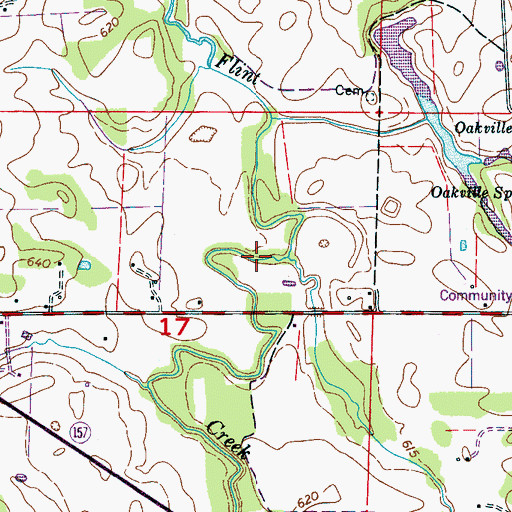 Topographic Map of Buck Branch, AL