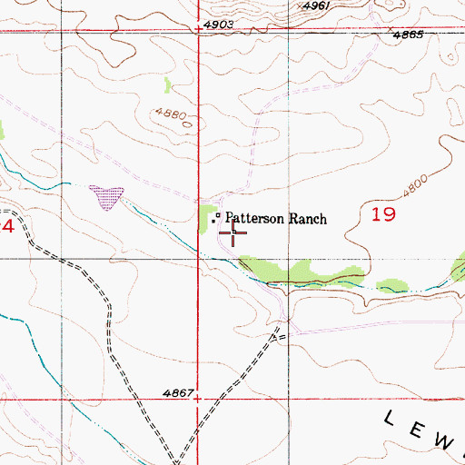 Topographic Map of Patterson Ranch, WY