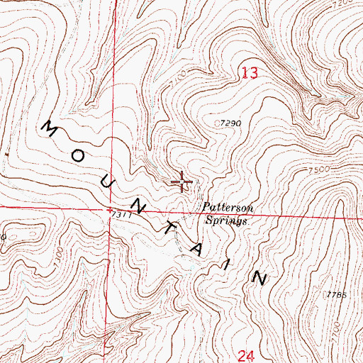 Topographic Map of Patterson Springs, WY