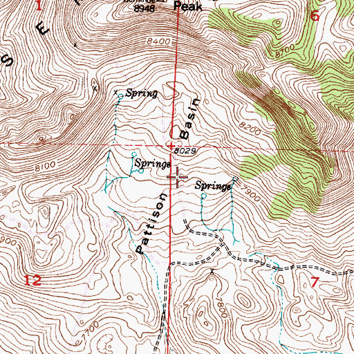 Topographic Map of Pattison Basin, WY