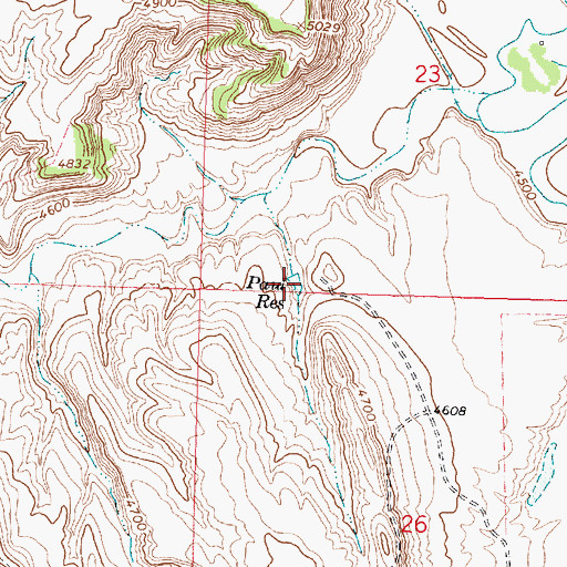 Topographic Map of Paul Reservoir, WY