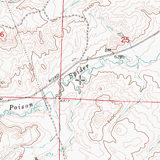 Topographic Map of Peach Creek, WY