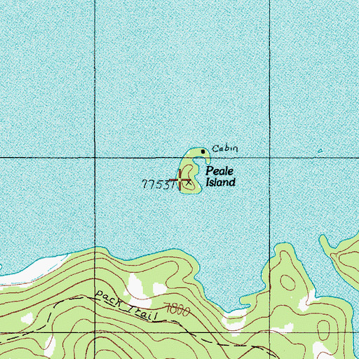 Topographic Map of Peale Island, WY