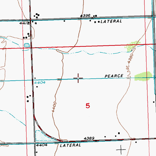 Topographic Map of Pearce Lateral, WY
