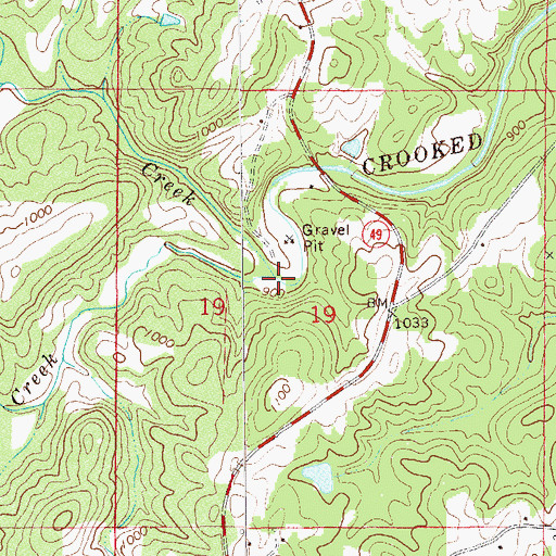 Topographic Map of Buck Creek, AL