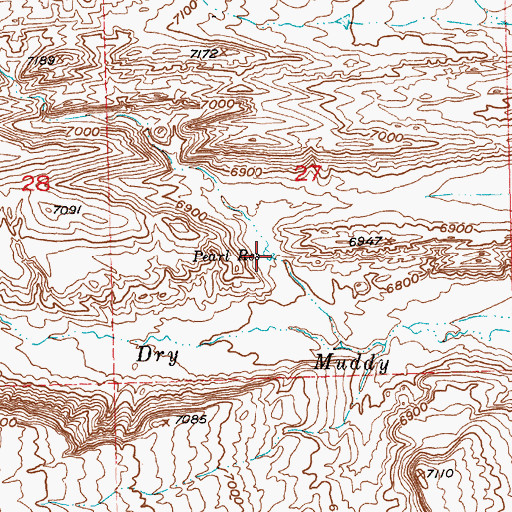 Topographic Map of Pearl Reservoir, WY