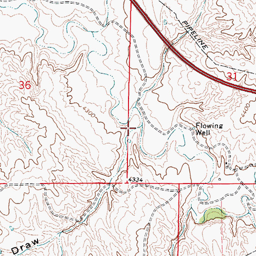 Topographic Map of Pearson Draw, WY