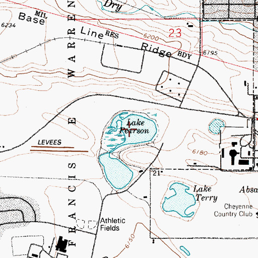 Topographic Map of Lake Pearson, WY