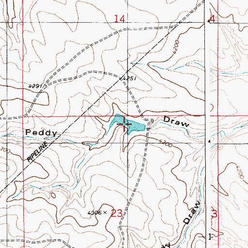 Topographic Map of Peddy Draw 1, WY