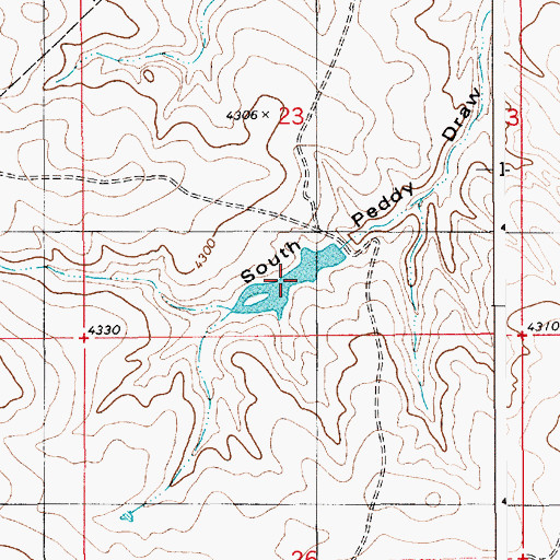 Topographic Map of Peddy Draw 2, WY
