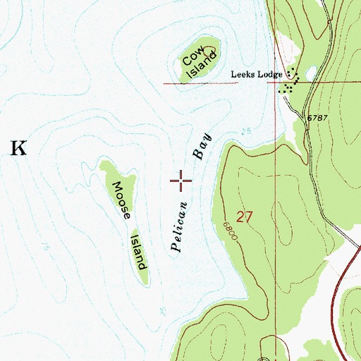 Topographic Map of Pelican Bay, WY