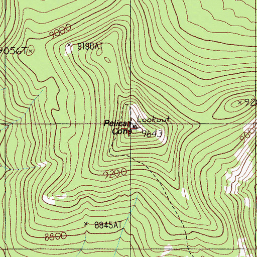Topographic Map of Pelican Cone, WY