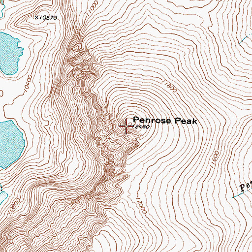 Topographic Map of Penrose Peak, WY