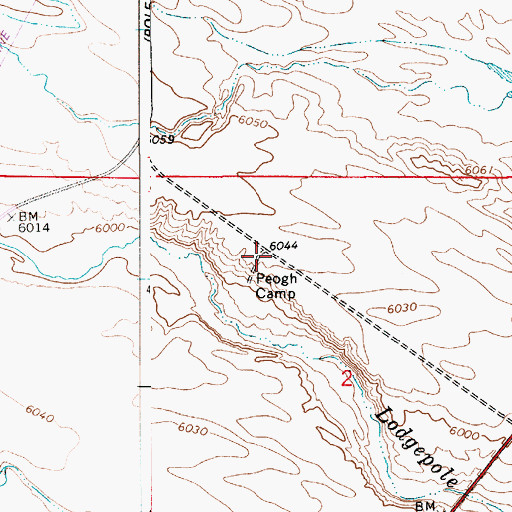 Topographic Map of Peogh Camp, WY