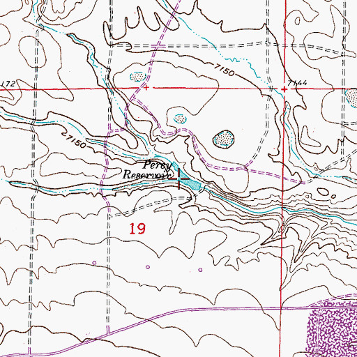Topographic Map of Percy Reservoir, WY