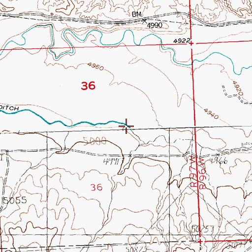 Topographic Map of Perkins Ditch, WY