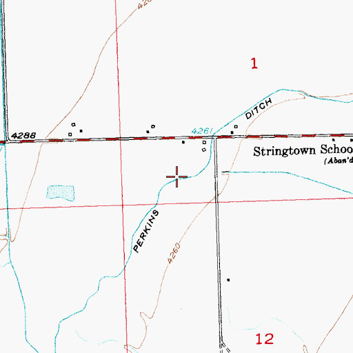Topographic Map of Perkins Ditch, WY