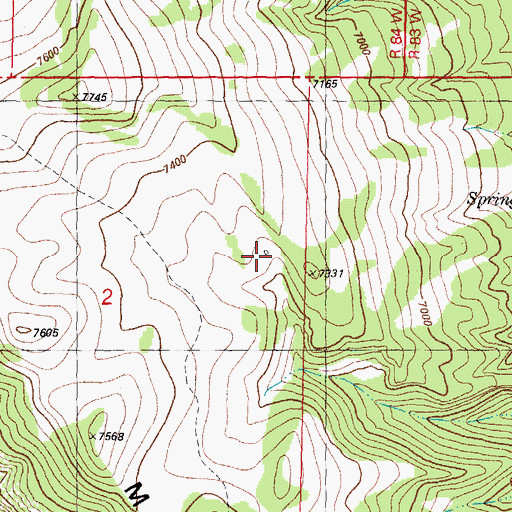 Topographic Map of Perry Cabin, WY