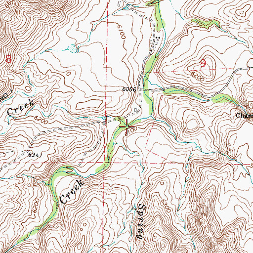Topographic Map of Perry Creek, WY