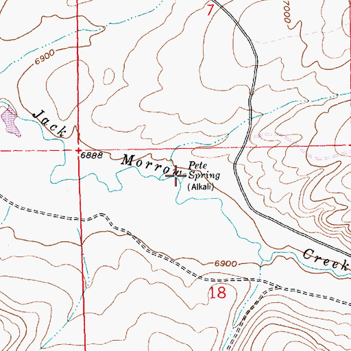 Topographic Map of Pete Spring, WY