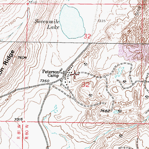 Topographic Map of Peterson Camp, WY