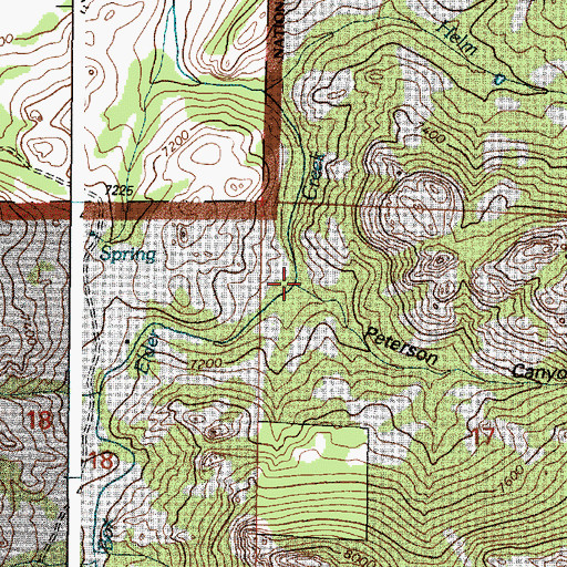 Topographic Map of Peterson Canyon, WY