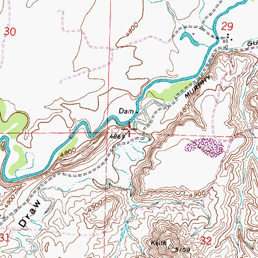 Topographic Map of Peterson Draw, WY