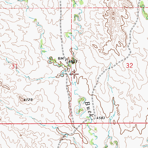 Topographic Map of Peterson Prong, WY