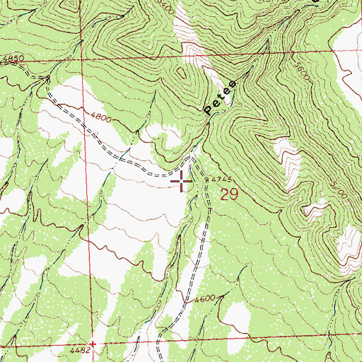 Topographic Map of Petes Canyon, WY