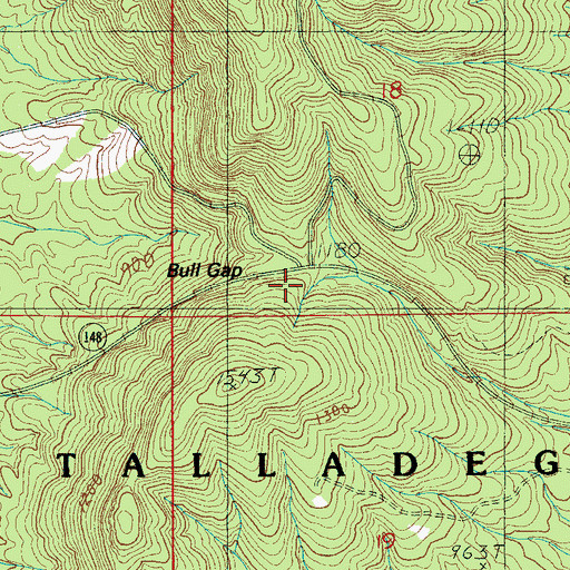 Topographic Map of Bulls Gap, AL
