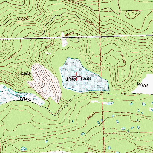 Topographic Map of Petes Lake, WY