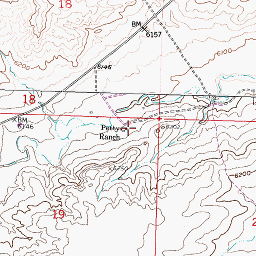 Topographic Map of Petty Ranch, WY