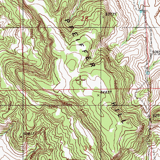 Topographic Map of Pfeiffer Hill, WY