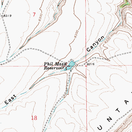 Topographic Map of Phil Mass Reservoir, WY