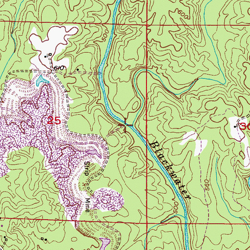 Topographic Map of Bunkum Creek, AL