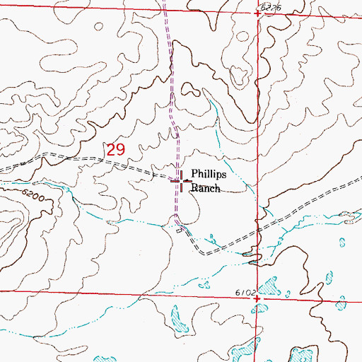 Topographic Map of Phillips Ranch, WY