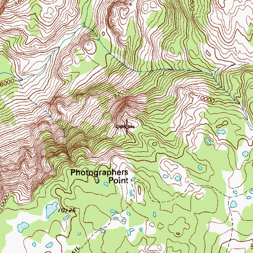 Topographic Map of Photographers Point, WY