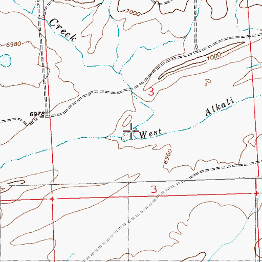 Topographic Map of Picket Creek, WY