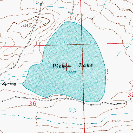 Topographic Map of Picket Lake, WY